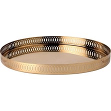 UltraMint Gökvalla Yuvarlak Bakır Tepsi 35 Cm, Şıklık ve Şıklık Için Ideal Seçim