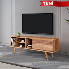 EVMO Home 3332 Ela Tv Ünitesi 130 cm ( Ahşap Ayaklı ) Söğüt