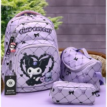 Bevitton Kız Çocuk Ilk Okul Çantası 3'lü Set Ilkokul Çantası Karakter Desenli Takım Lila