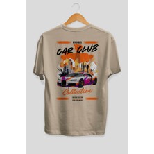 Ankhises Araba Club Serisi 18 Arka Baskılı Oversize T-Shirt %100 Pamuk Erkek Kadın