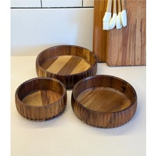 UltraMint Akasya 3'lü Salata ve Çerez Kase Seti, Şık ve Kullanışlı Tasarım