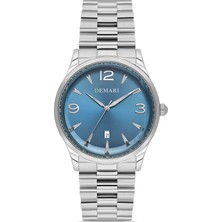 DEMARİ Erkek Kol Saati Quartz Mekanizma – Gümüş Çelik Kasa & Kordon Mavi Kadran DM-00117G-A3