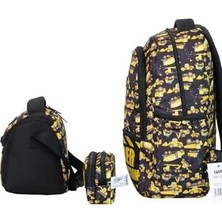 Storemax Wia Iş Makineleri Baskılı Erkek Çocuk Üçlü Okul Çanta Seti - Siyah-Sarı