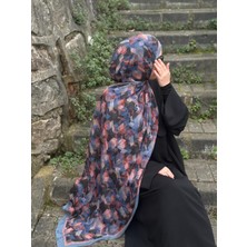Qalortex Scarf Bambu Crash Şal-Iconic Desen-Indigo