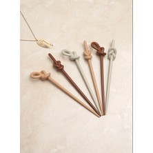 Storemax Okavango Topuz Tokası Kadın 6 Adet Kahverengi Tonlar Kadın Çocuk Mandal Toka, Kız Çocuk Toka, Kadife Toka