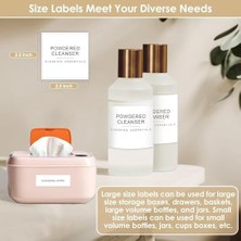 Storemax Ev Organizasyon Etiketi - 144 Parça Minimalist Banyo ve Makyaj Seti, Siyah Baskılı Beyaz Mat Zemin, Cam Kavanozlar ve Kaplar Için Suya Dayanıklı Stickerlar