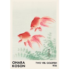 Boketto Opus - Koi Balığı Ohara Koson Dekoratif Poster Modern Duvar Posteri Estetik Tablo