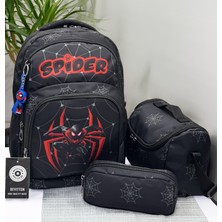 Bevitton Erkek Çocuk Ilk Okul Çantası Siyah 3'lü Set Ilkokul Çantası Karakter Desenli Takım