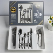 Kaveh 60 Parça 12 Kişilik Çatal Kaşık Seti Hasır Model 18/0 Kalite