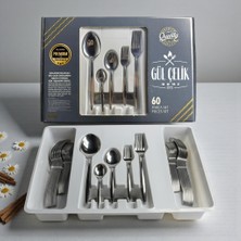 60 Parça 12 Kişilik Çatal Kaşık Seti Kalpli Model Kutulu 18/0 Kalite