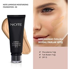 Storemax Note Luminous Moisturizing 03 Medium Beige Nemlendirici Etkili Spf 15 Kapatıcı Fondöten