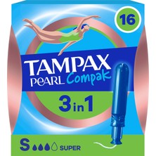 Tampax Pearl Compak Tampon Super 16 Adet