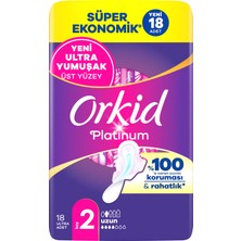 Orkid Platinum Hijyenik Ped Uzun (Boy 2) Süper Ekonomik Paket 18 Adet