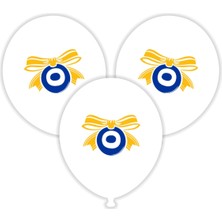 Kalisan Nazar Boncuklu Balon Beyaz 25Lİ