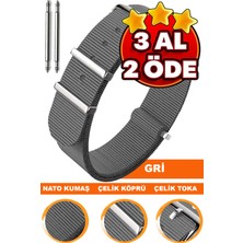  18mm-20mm-22mm-24mm saatlerle uyumlu nato kumaş tekstil saat kordonu kayışı n32nyl1-gr