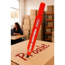 Storemax Koli Kalemi, Alkol Bazlı Mürekkep, 3 mm Yuvarlak Uçlu, Permanent Marker, Tüm Yüzeyler Için, Suya Dayanıklı, Hızlı Kuruyan, Endüstriyel Kalem (Kırmızı, Adet, 12)