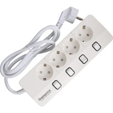 Storemax XMAN104 A 4'lü Ayrı Anahtarlı 1,5 Metre Grup Priz, Çocuk Korumalı, Aşırı Yük, Kısa Devre, Aşırı Sıcaklık Koruması, 4000W 16A,