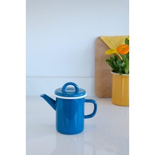 PremiumPort Emaye Silindir Demlik 850 ml Petrol Mavi, Şık ve Dayanıklı Tasarım