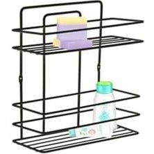 Storemax Banyo Aksesuar Seti 4 Lü Siyah, Ömür Boyu Paslanmaz Düz Duş Rafı Şampuanlık Siyah Tş-02