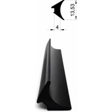 MAKPLASTİK FİTİL PROFİL A 042 Cam Fitili 4 mm Siyah 16 Metre