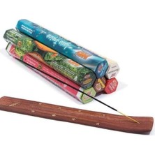 Storemax 120 Adet 6 Paket Karma Tütsü ve Kayığı, Çubuk Seti ve Ahşap Tutucu