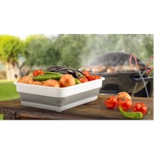 Storemax Katlanabilir Dikdörtgen Bulaşık Sepeti, 4 Litre Çok Amaçlı Katlanabilir Dikdörtgen Sepet, Katlanır Bulaşık ve Çamaşır Sepeti 20CM*27CM*8CM