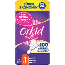 Orkid Platinum Hijyenik Ped Normal (Boy 1) Süper Ekonomik Paket 24 Adet