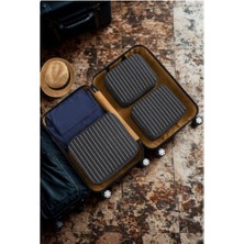 Piev Pratik 6 Lı Bavul Içi Seyahat Çanta Düzenleyici Antrasit Çizgili