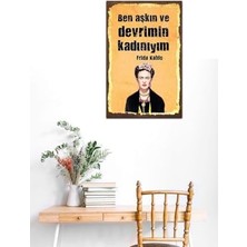Storemax Ben Aşkın ve Devrimin Kadınıyım Retro Ahşap Mdf Tablo