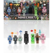 Farbu Oyuncak Endermanlı Minecraft  8 Karakter 8 Aksesuar 16 Parça Çocuk Figür Oyun Seti
