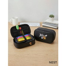 Nest Life Tom ve Jerry Karakterli Fermuarlı Suya Dayanıklı Siyah Kalemlik