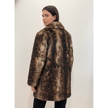 Paolo Framinco Kuzu Derisi Degradeli Mocca Kürk Deri Ceket