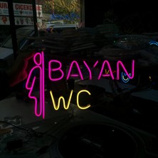 Neonled Bayan Wc - Kadın Figür Neon LED Tabela