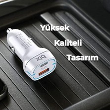Storemax Bix BX-CCP36WT 38W Type-C Pd 20W ve Usb-A Qc 3.0 18W Çift Portlu LED Işıklı Araç Şarj Cihazı Beyaz 15/14/13/12/11/x/, Ipad, Galaxy S24/S23/S22/S21/S20 ve Daha Fazlasıyla Uyumlu BXCCP36WT