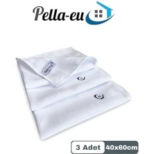 Storemax Pella-Eu Mikrofiber Temizlik Bezi, 3'lü Set, 40X60 Cm, Beyaz, Cam ve Genel Temizlik Için