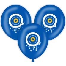 Kalisan Balon Nazar Boncuklu Koyu Mavi 25Lİ