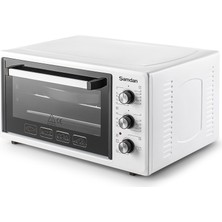 Şamdan 2023 Çift Camlı Zaman ve Isı Ayarlı Fanlı Lambalı Midi Fırın 70 Lt