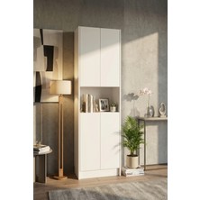 Yeti Mobilya Kuta FLAT56 Kitaplık 4 Kapaklı Kütüphane Çok Amaçlı Dolap