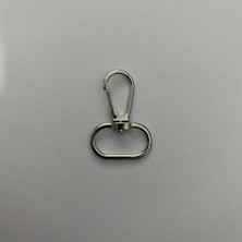 Orhan Çanta 100 Adet Telli Papağan Kanca - 2 cm Gümüş Renk Nikel Metal Klips - Makrome ve Anahtarlık Aparatı