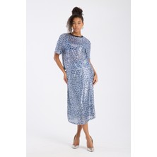 Vita Fortuna Kadın Işıltılı Payetli Relax Fit Kısa Kollu T-Shirt – Gece Şıklığı & Özel Gün Kombinl