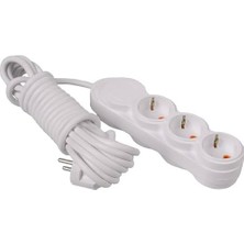 Storemax 3lü 2 Metre Grup Priz Uzatma Kablosu, Çocuk Korumalı, Klemensli Topraklı Priz - 3500 Watt, 16 Amper, 250 Volt, Beyaz Renk (2 Metre)