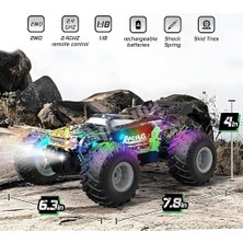 Storemax 2.4ghz Uzaktan Kumandalı LED Işıklı 1:18 Ölçek Şarjlı Hız Yapan Arazi Aracı (K.yeşil)
