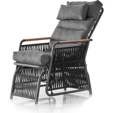 Rehome Space Ahşap Kollu Minderli Bahçe Koltuğu | Bahçe Sandalyesi