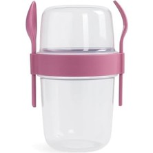 Storemax Müsli ve Granola Kapsülü, 1100 ml Sızdırmaz Yoğurt Kabı, And Go Kaşıklı Granola Kabı, Pratik ve Taşınabilir Tasarım (Pembe)