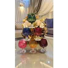 UltraMint Renkli Kristal Kesme El Işi Su Bardağı, Zarif ve Şık Tasarım