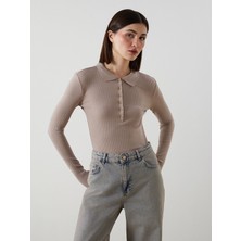 Lc Waikiki Yeni Sezon Polo Yaka Modal Karışımlı Kadın Tişört