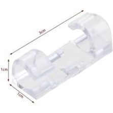 Storemax Yapışkanlı Mini 20LI Klips USB Pc Adaptör Kablo Tutucu Aparat Şeffaf Masa.kablo