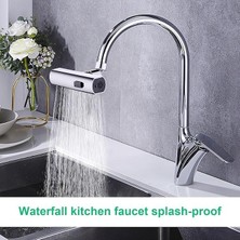 Storemax Şelale Kademeli Ayarlanabilir Mutfak Armatür Musluk Başlığı, 4 Farklı Modlu Su Tasarruflu Fonksiyonel Musluk Batarya Başlığı, Şelale Mutfak Bataryası, Sıçramaya Dayanıklı Mutfak Lavabo