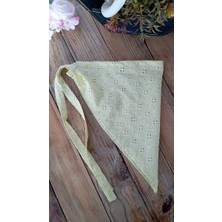 Mufin Collection El Yapımı Fisto Pamuklu Kumaş - Dantel Detaylı - Bağcıklı Bandana