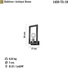 Storemax Era Eskitme Siyah Aplik 1 x E27
